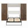 Pinnacle Full Wall Bed Bundle with 2 Wardrobe Side Cabinets - Columbia Walnut - Full