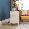 Cache Metal Locker Style Living Room End Table - Parchment