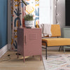 Cache Metal Locker Style Living Room End Table - Dusty Rose