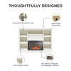 Liam Mantel with Electric Fireplace - White