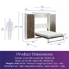 Pinnacle Queen Wall Bed Bundle, Queen Bed, 8in Memory Foam Mattress, 2 Cabinets - Columbia Walnut - Queen