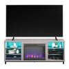 Lumina Deluxe Fireplace TV Stand for TVs up to 70", Light Walnut - Light Walnut - 66”-70”