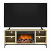 Brookville Fireplace TV Stand with Black Metal - Natural