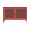 Channing 2-Door Storage Cabinet-Mesh Metal Locker - Terracotta
