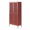 Channing Tall 2-Door Storage Cabinet-Mesh Metal Locker - Terracotta