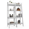 Lawrence 4 Shelf Ladder Bookcase Bundle, White - White