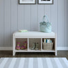 Penelope Entryway Storage Bench with Cushion, Ivory Pine - Ivory Pine
