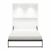 Impressions Full Wall Bed with Gallery Shelf & Touch Sensor LED Lighting - White
