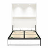 Impressions Full Wall Bed with Gallery Shelf & Touch Sensor LED Lighting - White