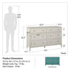 Monticello Wide 6-Drawer Dresser - Sharkey Grey