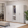 Perry Park Modular Extra Wide Wardrobe with Drawers - Ivory Oak