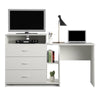 Rebel 3 in 1 Media Dresser and Desk Combo, White - White