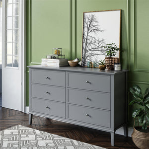 Franklin 6 Drawer Dresser, Gray - Gray