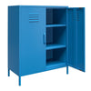 Cache 2 Door Metal Locker Style Storage Accent Cabinet, Bright Blue - Bright Blue