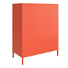 Cache 2 Door Metal Locker Style Storage Accent Cabinet, Orange - Orange