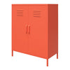 Cache 2 Door Metal Locker Style Storage Accent Cabinet, Orange - Orange