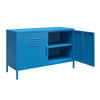 Cache 2 Door Wide Metal Locker Accent Storage Cabinet, Bright Blue - Bright Blue