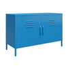Cache 2 Door Wide Metal Locker Accent Storage Cabinet, Bright Blue - Bright Blue