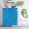 Cache 2 Door Metal Locker Style Storage Accent Cabinet, Bright Blue - Bright Blue