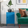 Cache Metal Locker Style Living Room End Table, Bright Blue - Bright Blue
