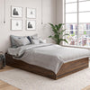 Ameriwood Home Full Platform Bed with Drawers, Walnut - Florence Walnut - Full