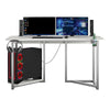 Quest Gaming Desk with CPU Stand, White - White
