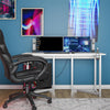 Quest Gaming Desk with CPU Stand, White - White