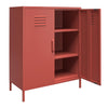 Mission District 2 Door Metal Locker Storage Cabinet, Terracotta - Terracotta
