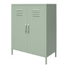 Mission District 2 Door Metal Locker Storage Cabinet, Pale Green - Pale Green