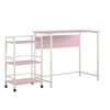Baylor Desk with Rolling Cart, Light Pink/White - Light Pink
