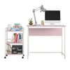Baylor Desk with Rolling Cart, Light Pink/White - Light Pink
