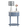 Aurora End Table, Pale Blue with White Faux Marble Top - Her Majesty Blue