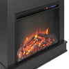 Mateo Electric Fireplace with Mantel and Touchscreen Display, Black with Natural Mantel - Black