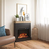 Mateo Electric Fireplace with Mantel and Touchscreen Display, Black with Natural Mantel - Black