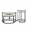 Camdale 4-Piece Nesting Coffee and End Table Bundle, Ivory Pine w/ Black Metal  - Ivory Pine