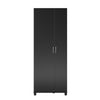 Lory Tall Asymmetrical Storage Cabinet, Black - Black