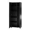 Lory Tall Asymmetrical Storage Cabinet, Black - Black