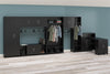 Lory 36" Wide Mudroom Storage Cabinet, Black - Black