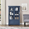 Aaron Lane Bookcase with Sliding Glass Doors, Blue - Blue