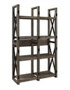 Wildwood Wood Veneer Bookcase/Room Divider - Rustic Gray - N/A