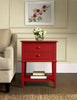 Franklin Accent Table with 2 Drawers, Red - Red - N/A