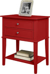 Franklin Accent Table with 2 Drawers, Red - Red - N/A