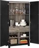 Carver 64” Storage Cabinet - Black - N/A