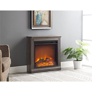Bruxton Electric Fireplace - Medium Brown - N/A