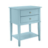 Franklin Accent Table with 2 Drawers, Blue - Blue - N/A