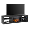 Harrison TV Stand with Fireplace for TVs up to 70", Black - Black - N/A
