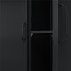 Mission District Tall 2 Door Metal Locker Cabinet, Black - Black