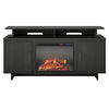 Merritt Avenue Electric Fireplace TV Console with Storage Cabinets for TVs up to 74" - Black Oak