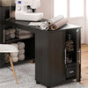 Camberly Hobby and Craft Desk with Storage Cabinet, Black Oak - Black Oak - N/A