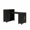 Camberly Hobby and Craft Desk with Storage Cabinet, Black Oak - Black Oak - N/A